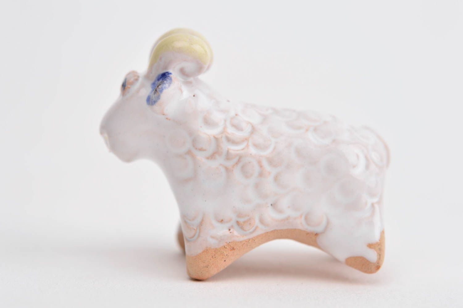 Schaf handmade Keramik Deko schöne Figur aus Ton Tier Miniatur Figur toll foto 7