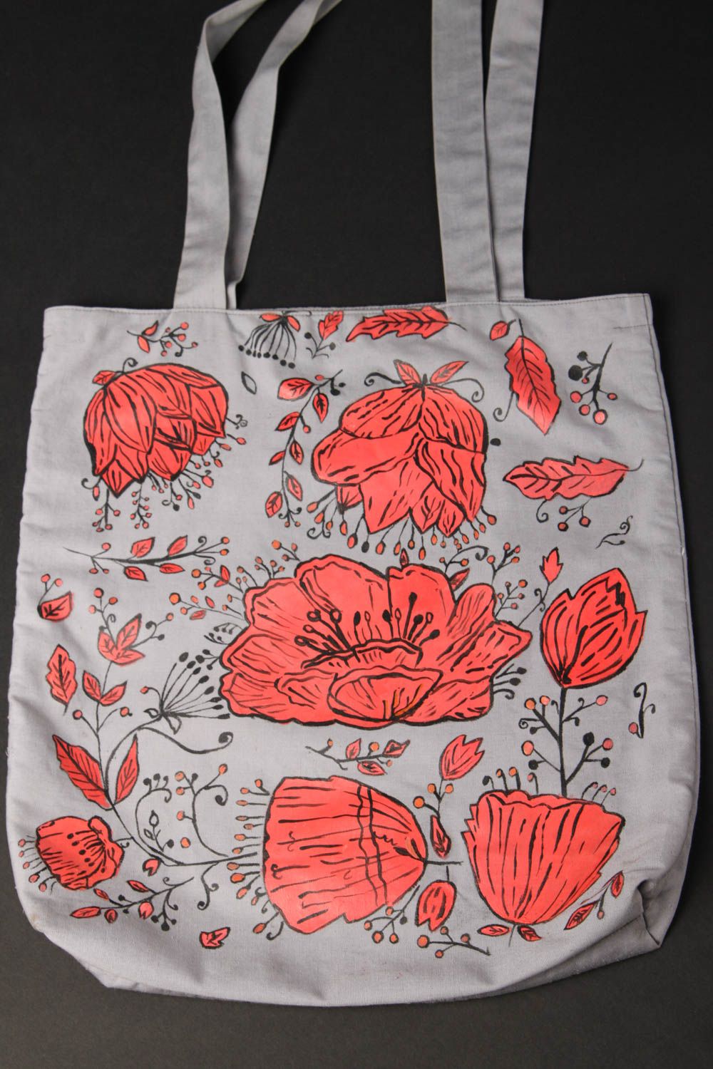 Handmade cotton eco bag stylish handbag fabric purse textile shoulder bag photo 4