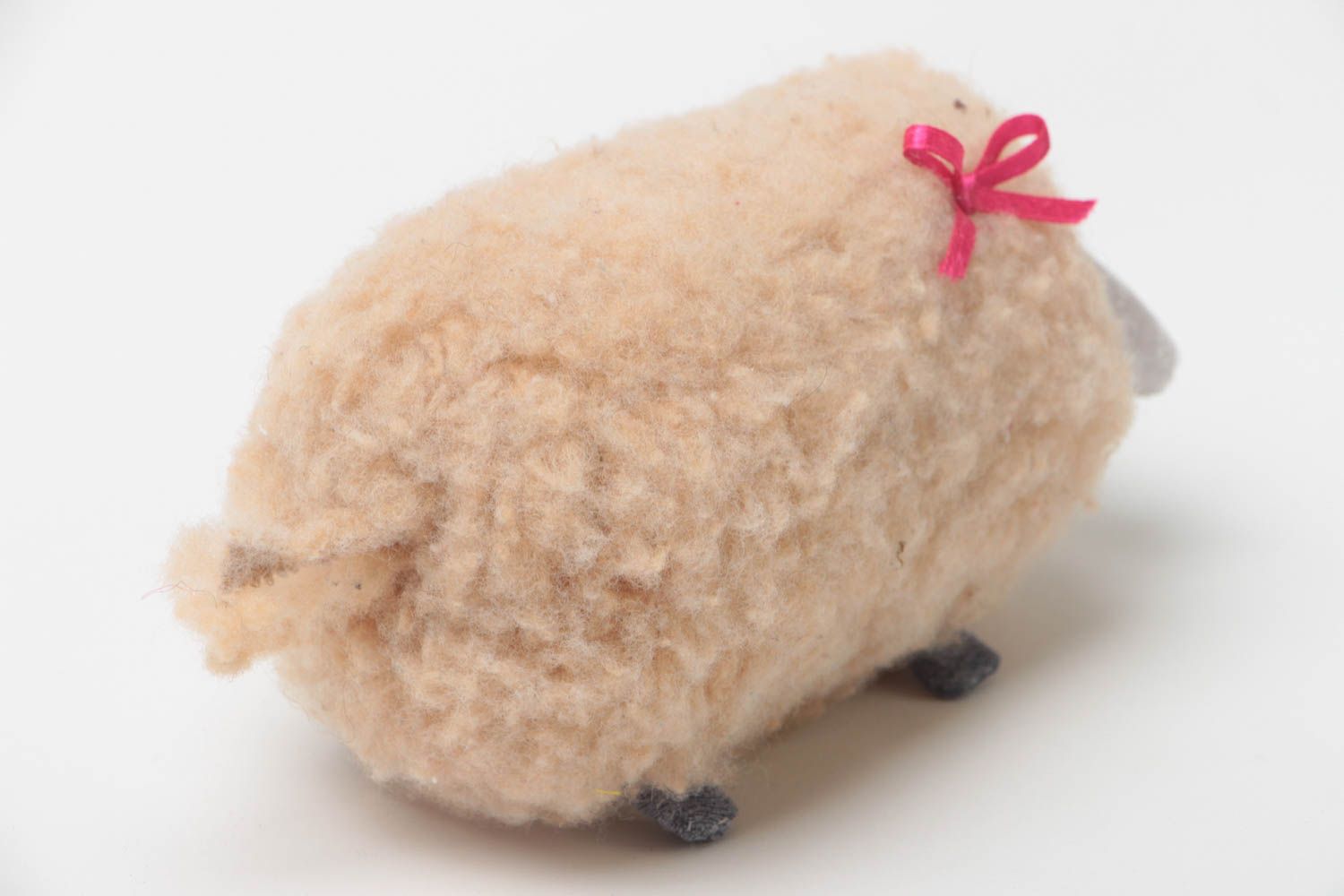 Handmade cute designer toy sheep made of fur for kids photo 4