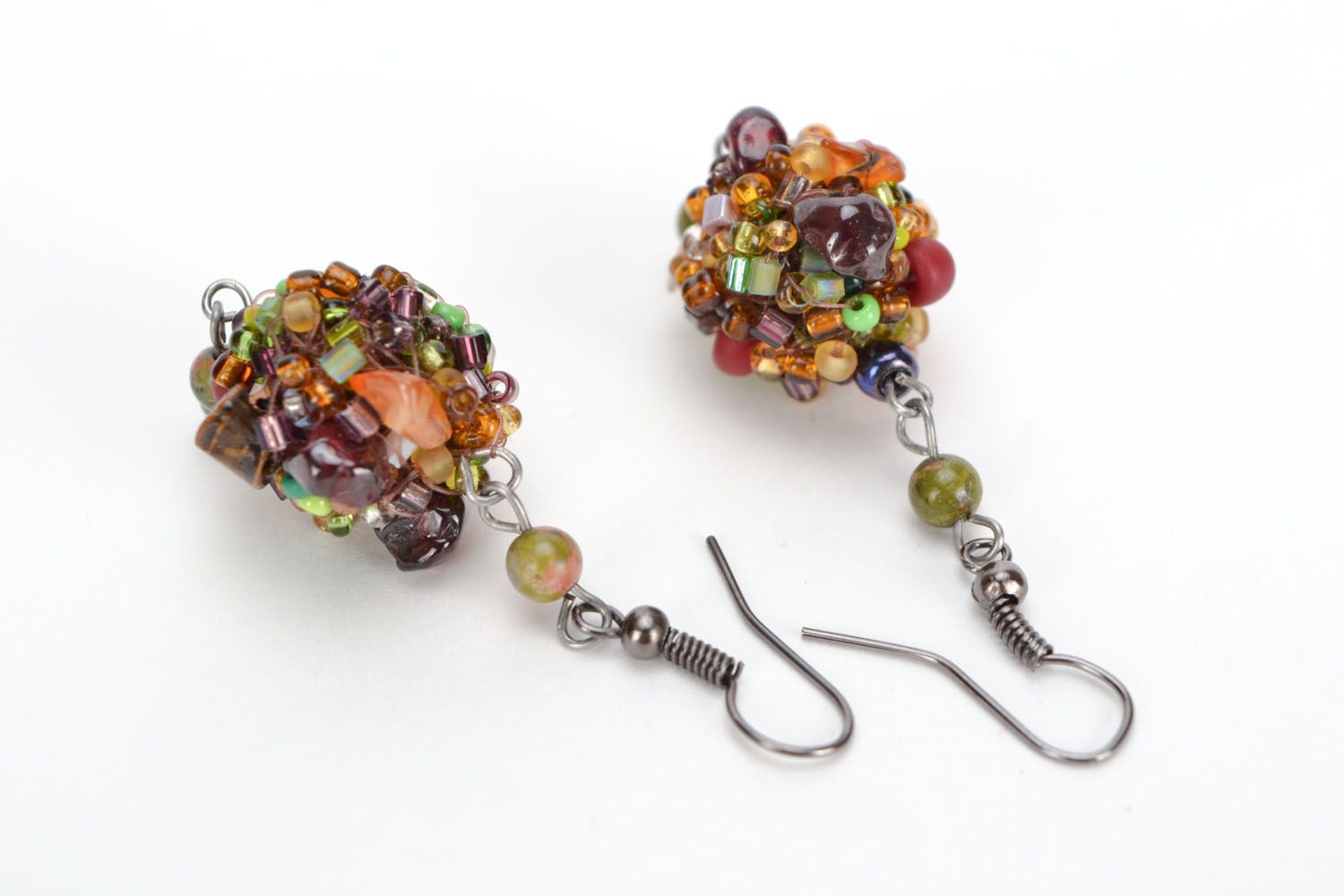 Earrings with jasper and amber photo 3