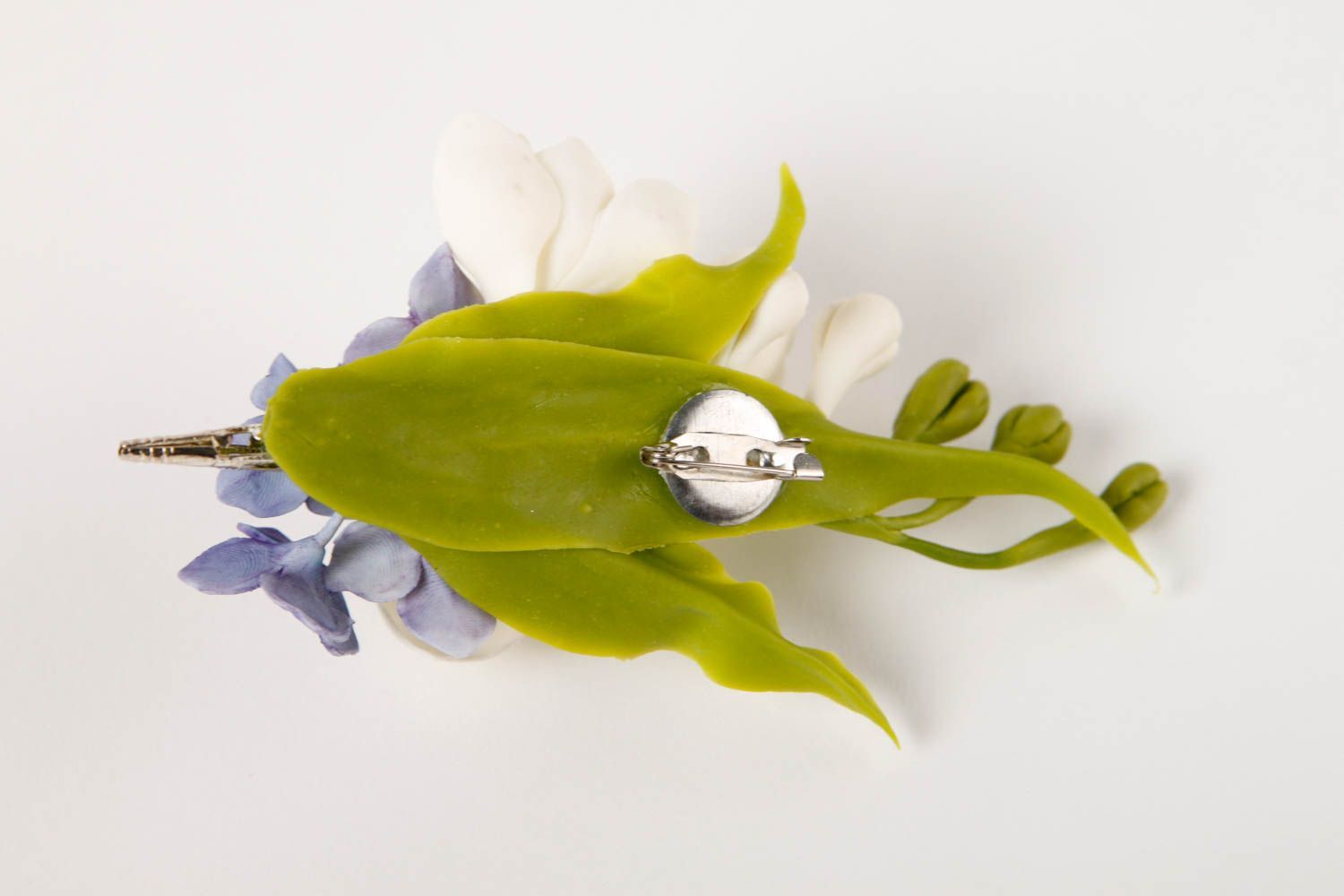 Broche fleur faite main Bijou fantaisie Idée cadeau femme original design  photo 5