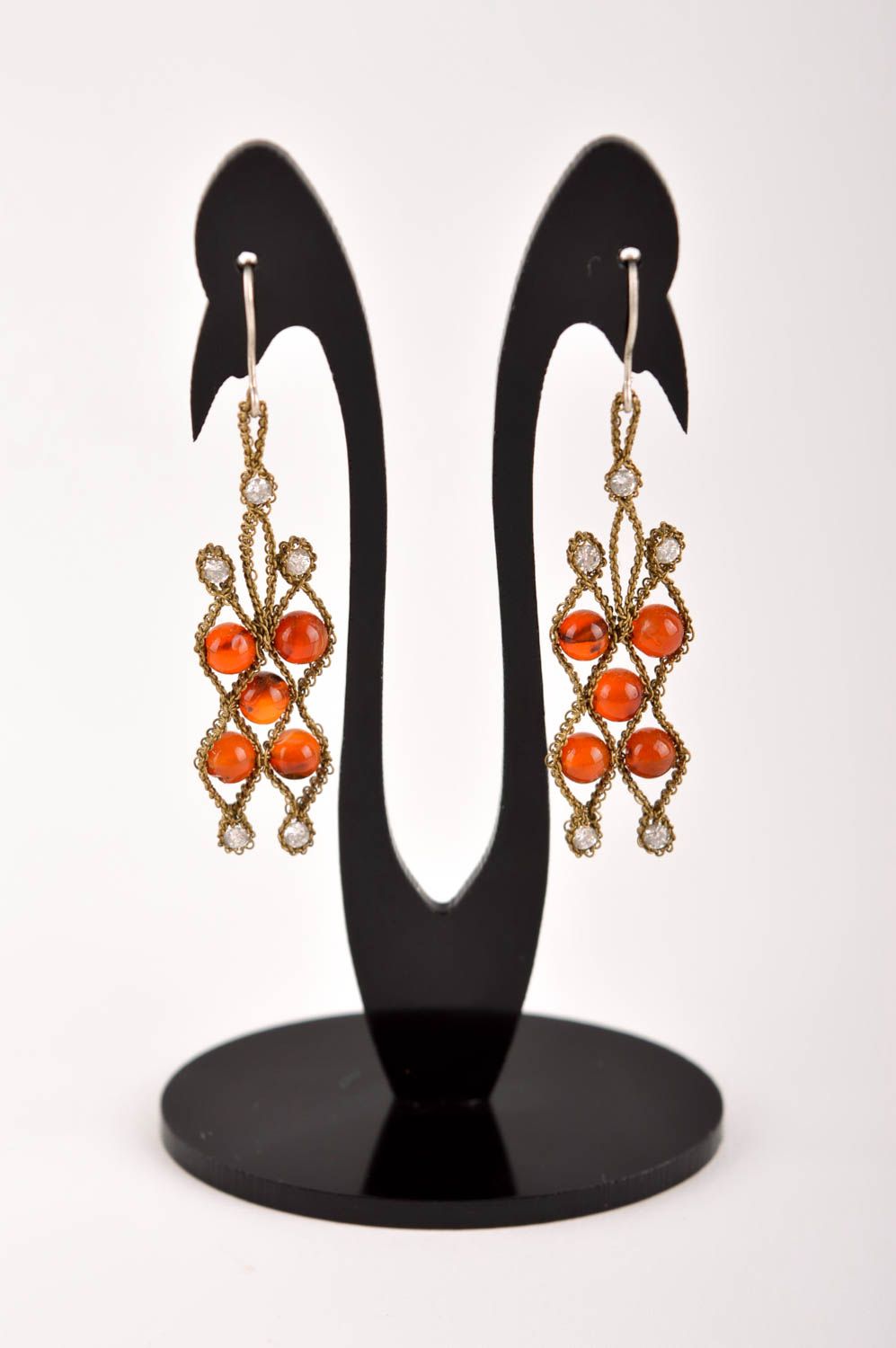 Handmade female earrings unusual natural stone earrings elegant jewelry photo 2