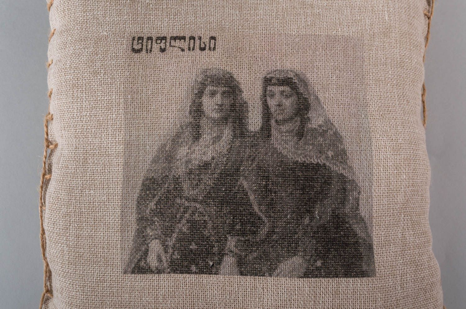 Almohada hecha a mano de tela com imagen decoración de interior regalo original foto 4