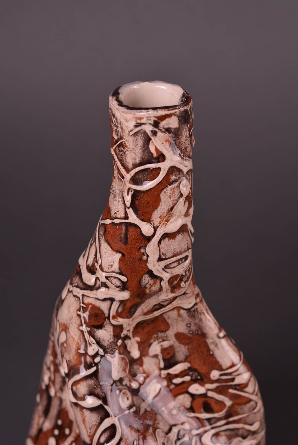 Подарок ручной работы глиняная бутылка небольшая керамическая бутылка 700 мл фото 4