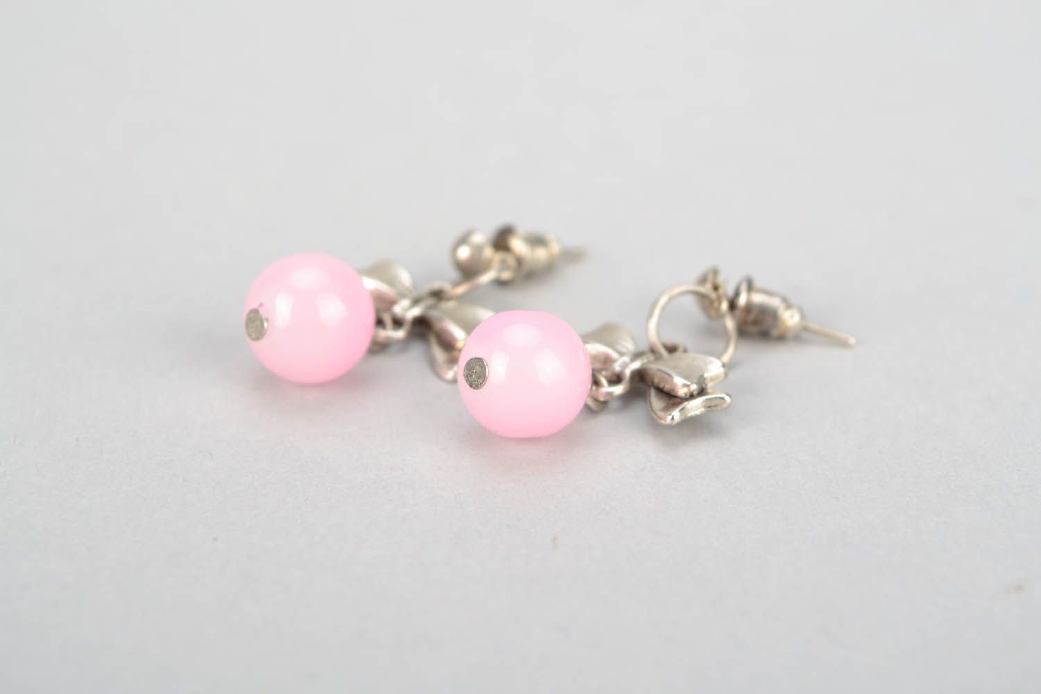 Earrings with pink quartz photo 5