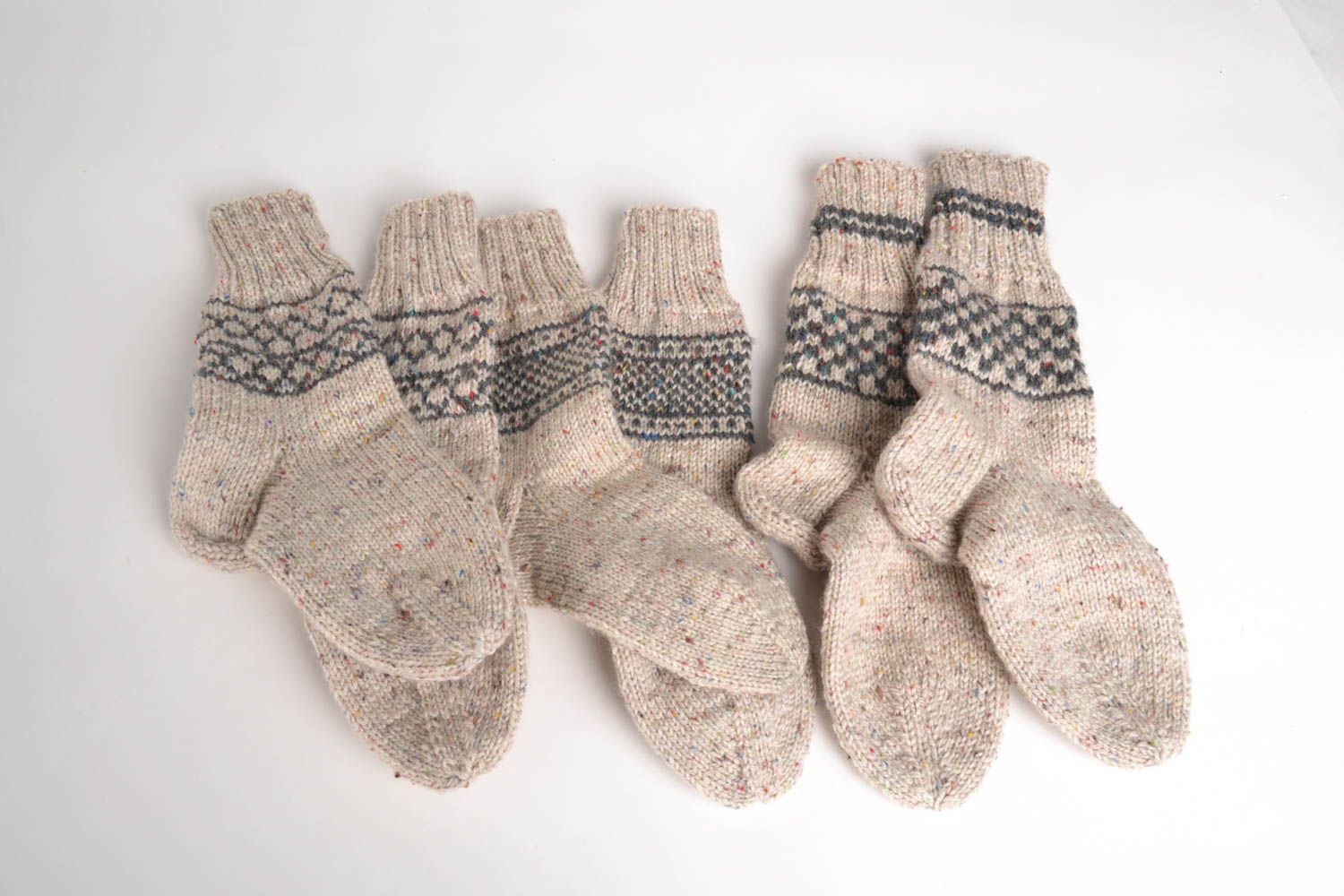Носки ручной работы шерстяные носки ручной вязки мужские носки три пары фото 2