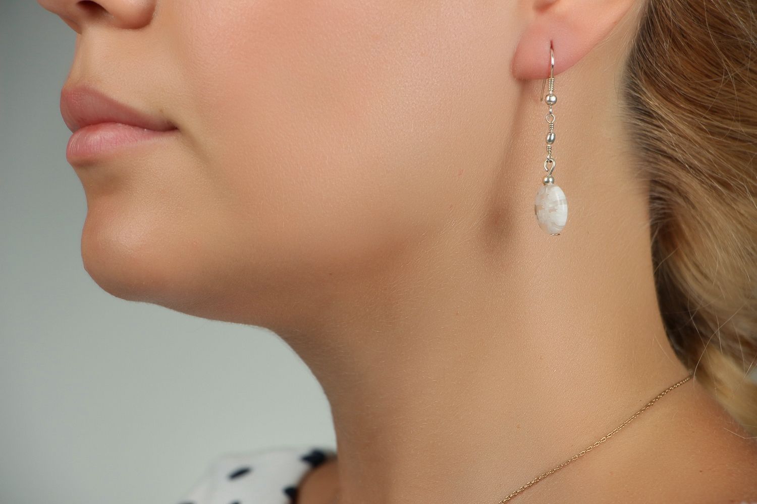 Handmade glass earrings photo 5