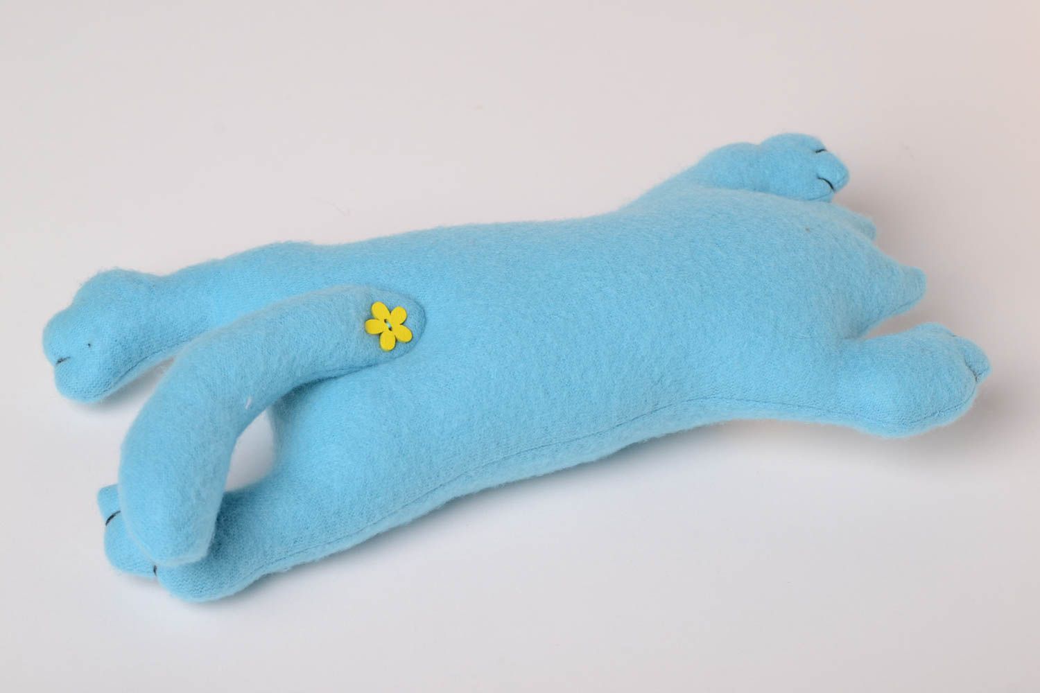 Handmade designer soft toy beautiful present for kids unusual blue animal photo 4