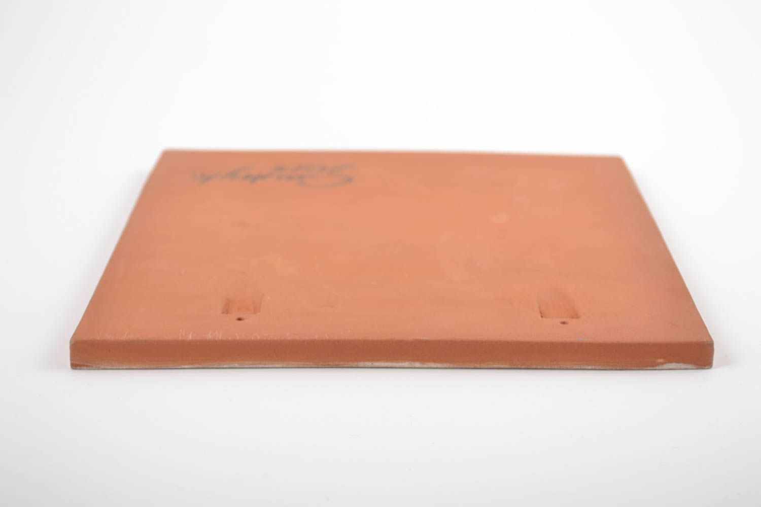 Керамическая плитка прямоугольная расписанная ангобами хэнд мэйд с подсолнухом фото 5