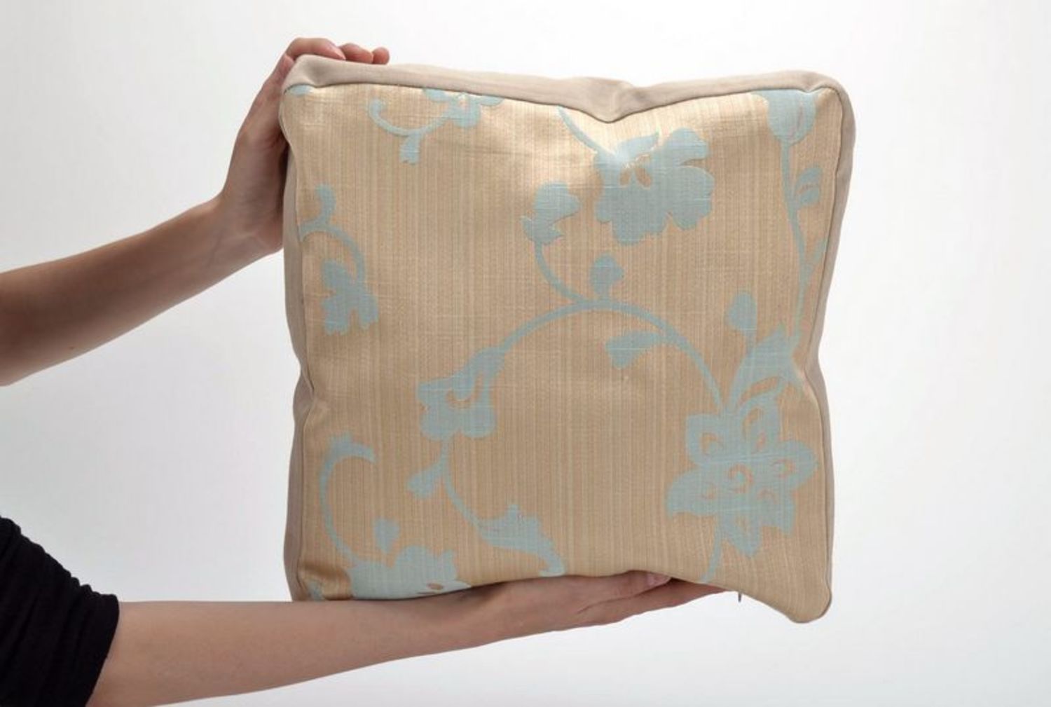 Pillow made from cotton and polyester with embroidery Flowers photo 5