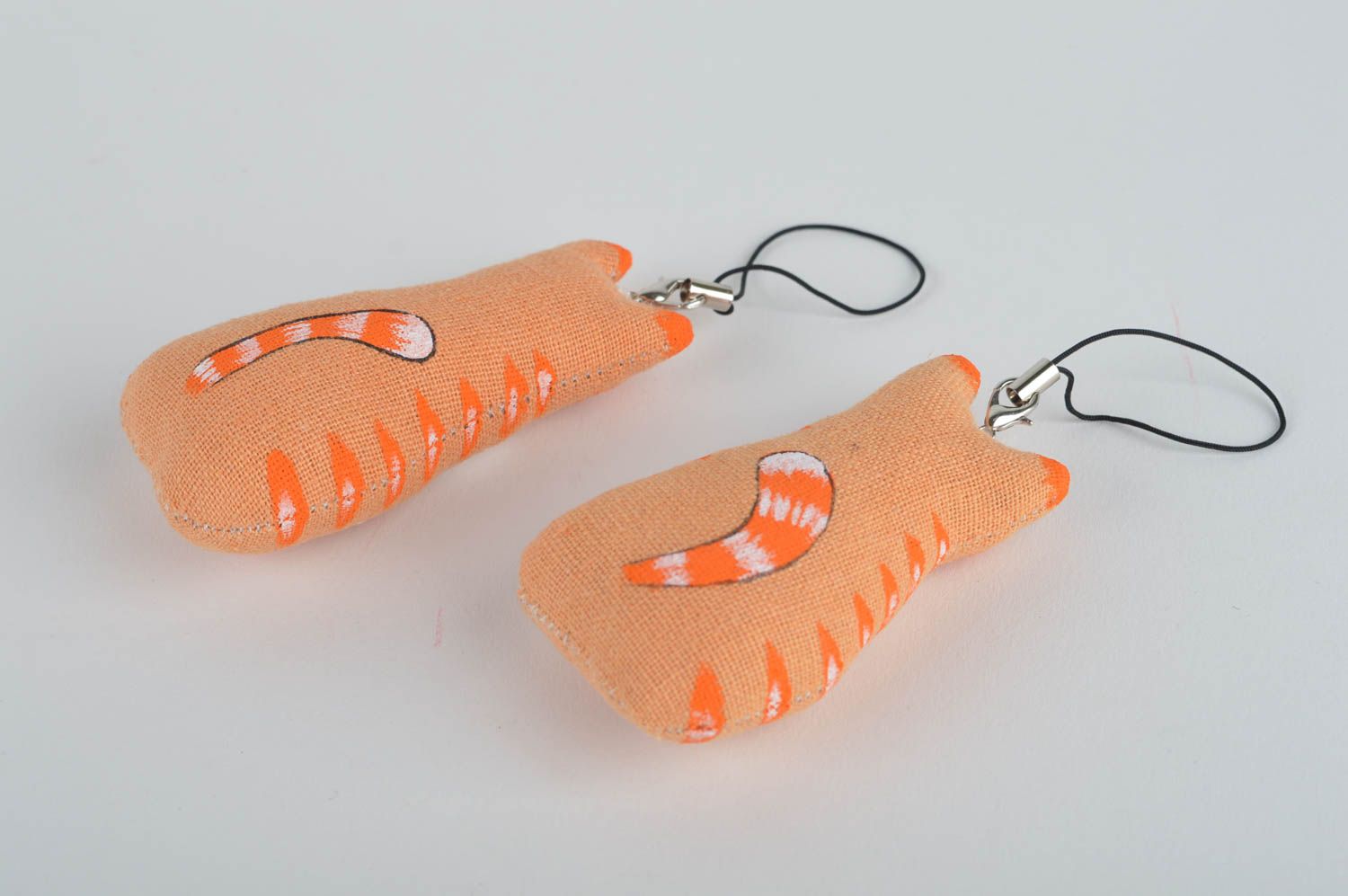 Аксессуары ручной работы брелки для телефона брелки для ключей 2 штуки оранжевые фото 3