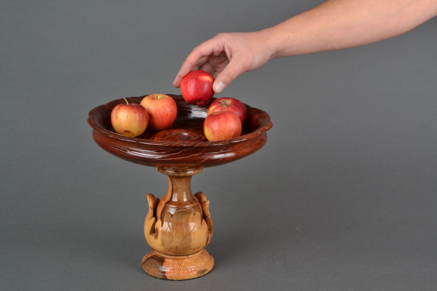 Coupe à fruits et bonbons en bois faite main  photo 2