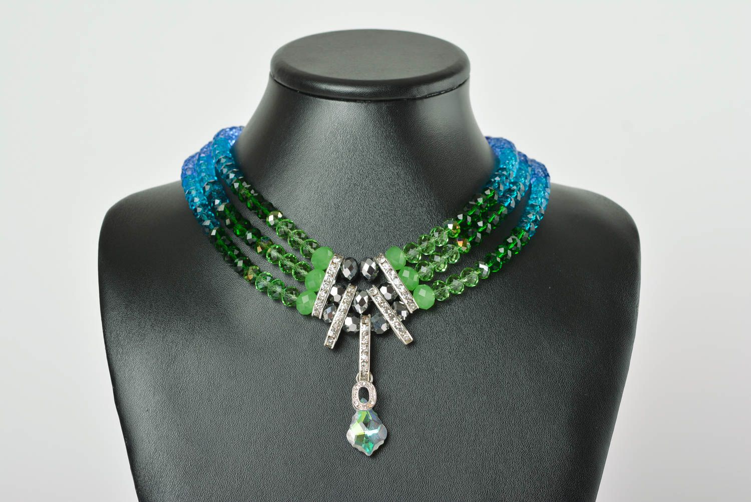 Handmade designer beaded necklace unusual stylish necklace elegant jewelry photo 2