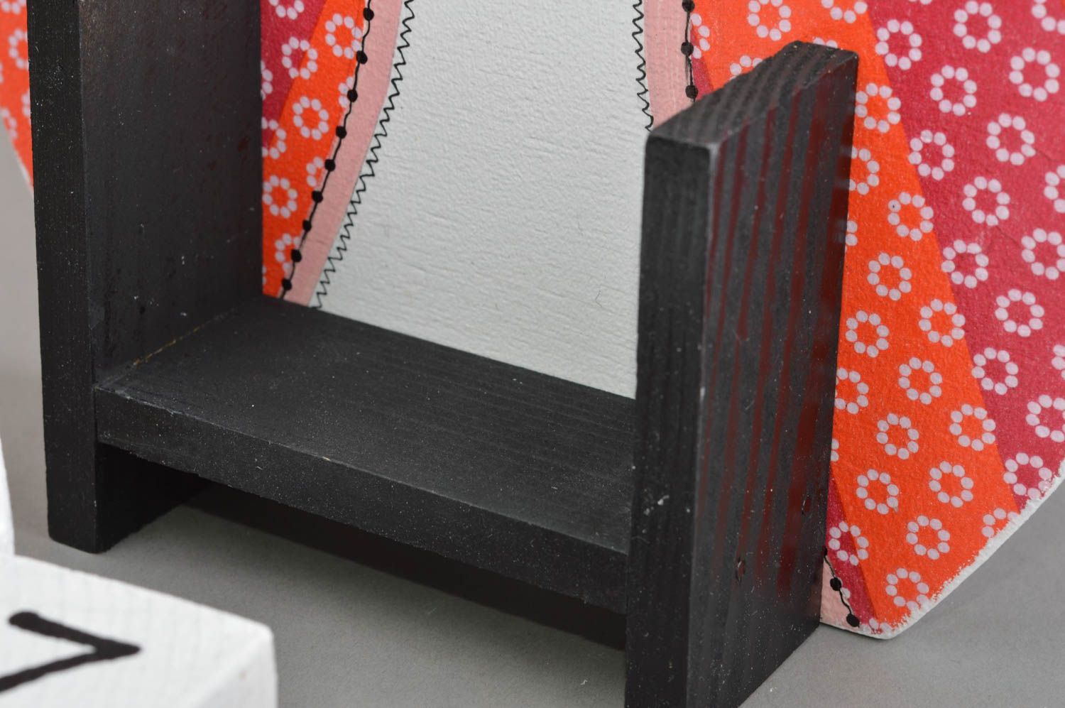 Calendrier perpétuel avec cubes en bois fait main peint hibou pour enfant photo 4