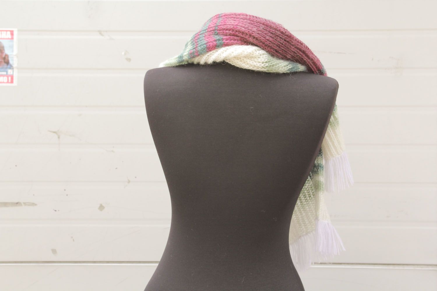 Écharpe tricotée en laine angora originale photo 3
