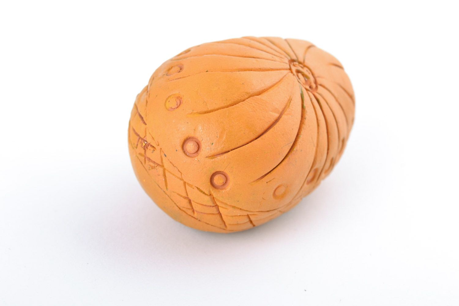 Uovo decorativo pasquale fatto a mano in argilla rossa decorazioni pasquali
 foto 5