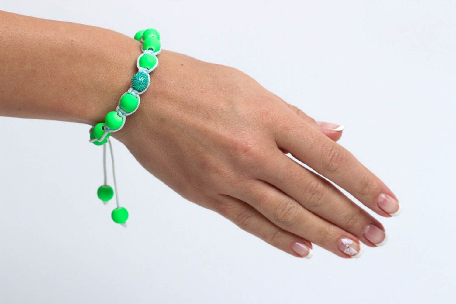 Grünes Perlen Damen Armband Ethno Schmuck Designer Accessoire Handarbeit toll foto 5