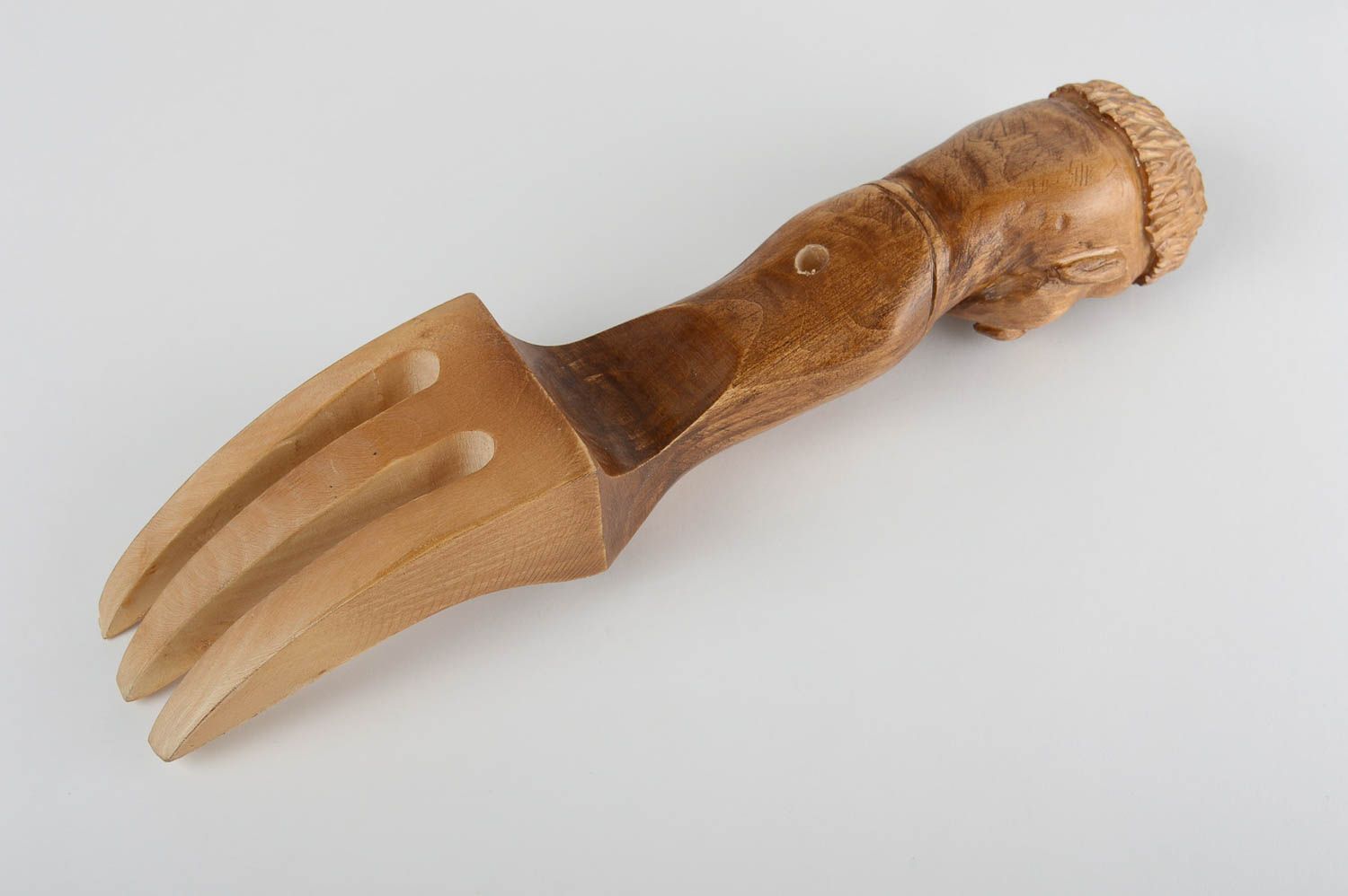 Tenedor de madera hecho a mano accesorio de cocina objeto de decoración foto 3