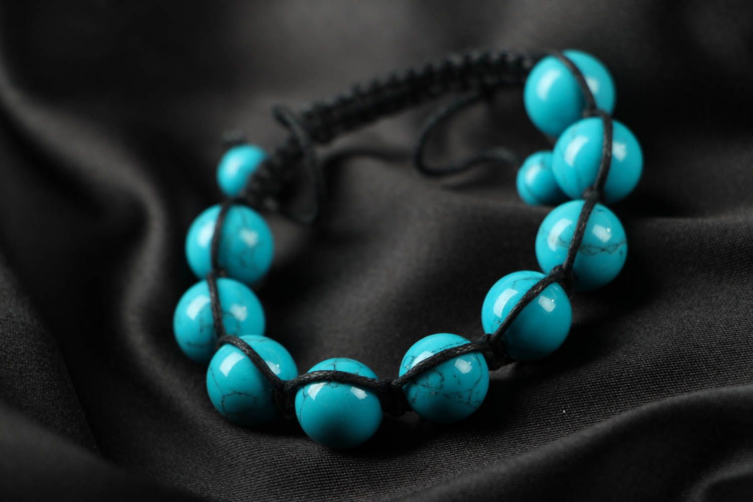 Braided bracelet with turquoise photo 2
