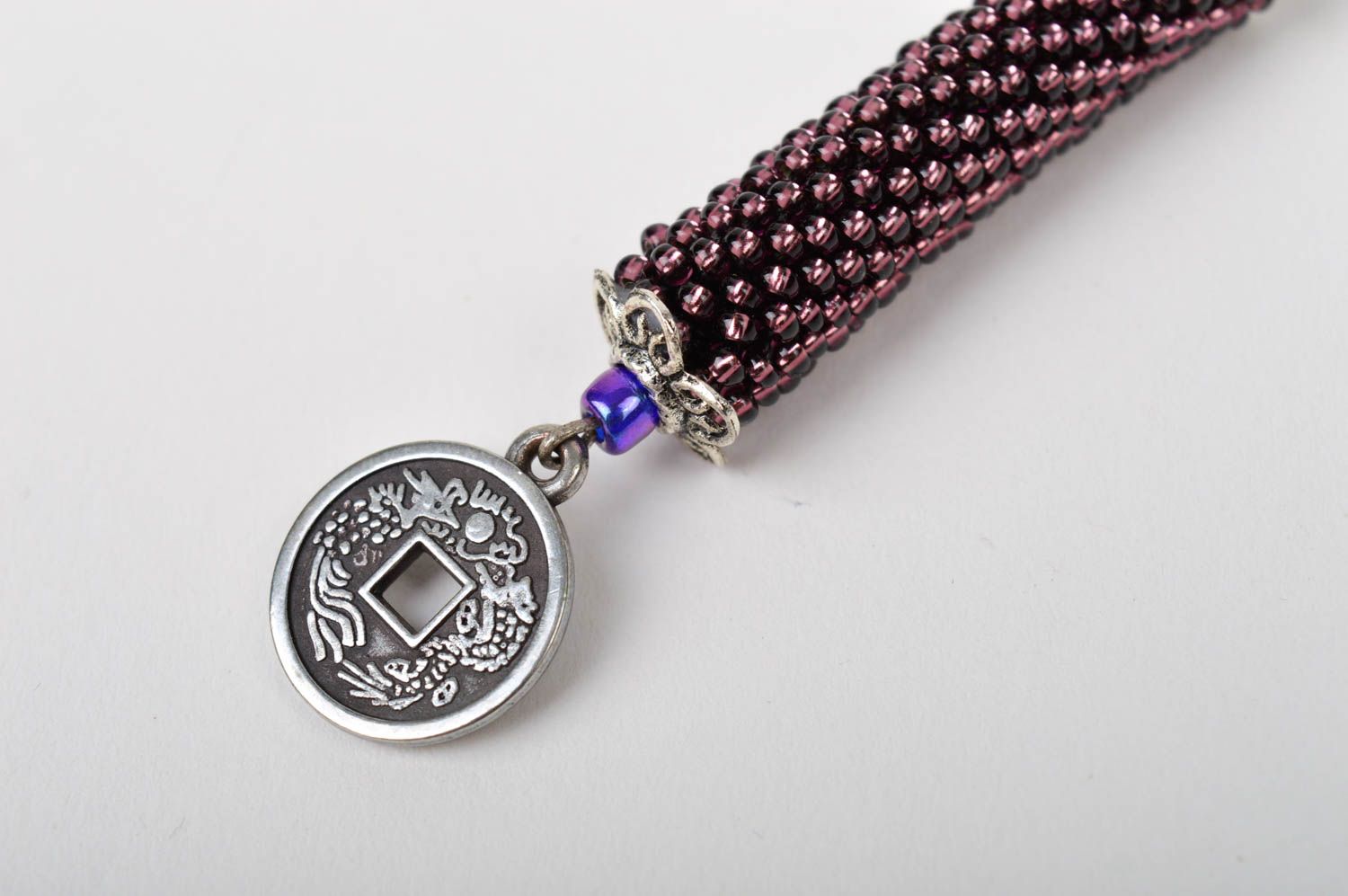 Porte-clés fantaisie violet Porte-clés fait main perles de rocaille Petit cadeau photo 4