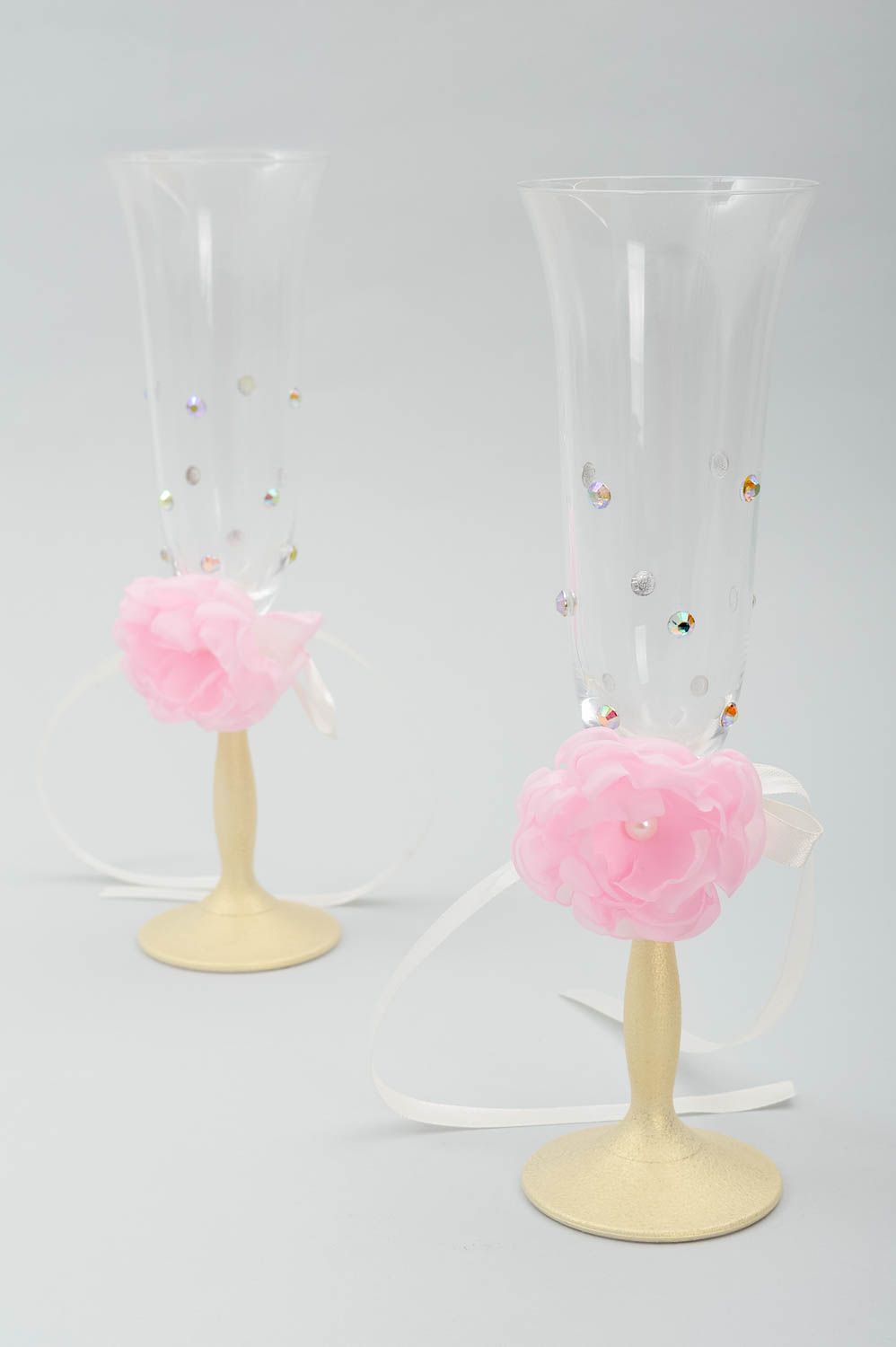 Handmade glasses designer glasses wedding champagne glasses gift ideas photo 2