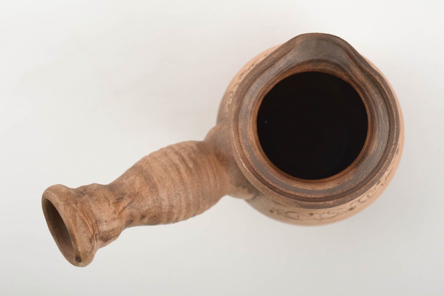 Handmade türkische Kaffeekanne aus Ton 250 ml mit Silberionen beschichtet schön foto 3