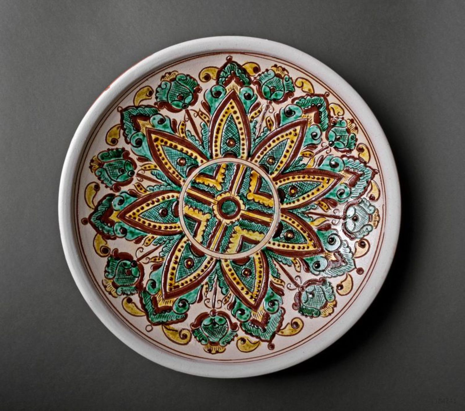 Piatto decorativo fatto a mano piattino da parete piatto in ceramica da tavolo
 foto 1