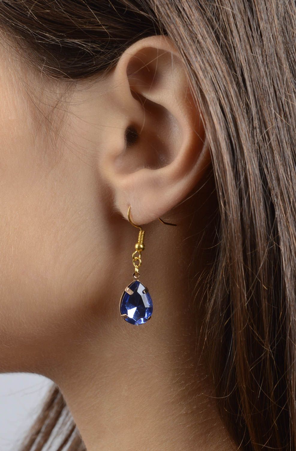 Handmade Ohrringe ausgefallener Ohrschmuck Ohrringe für Damen mit Kristallen foto 4