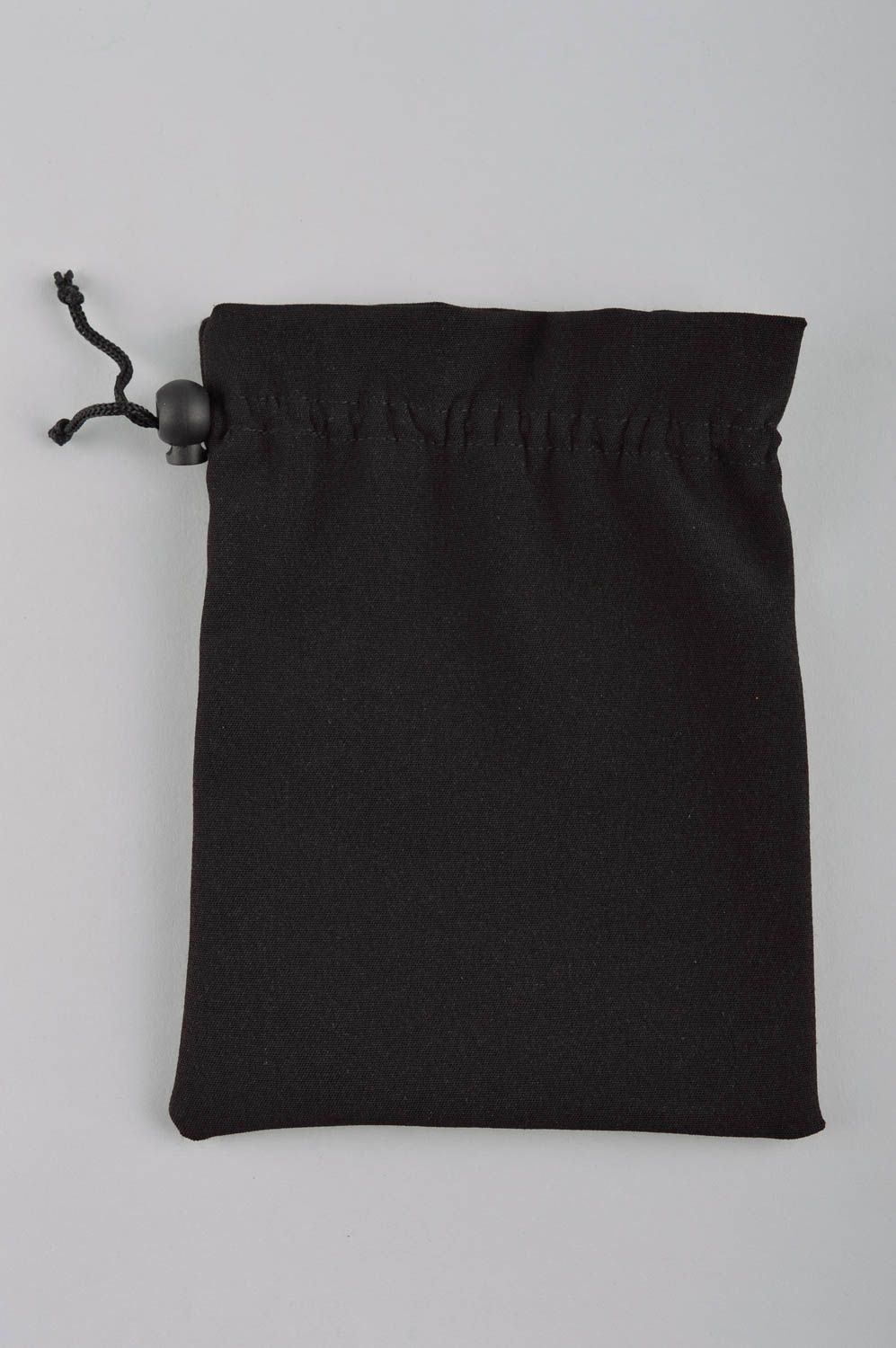Женский кошелек мешочек для монет ручной работы кошелек из ткани черный фото 3