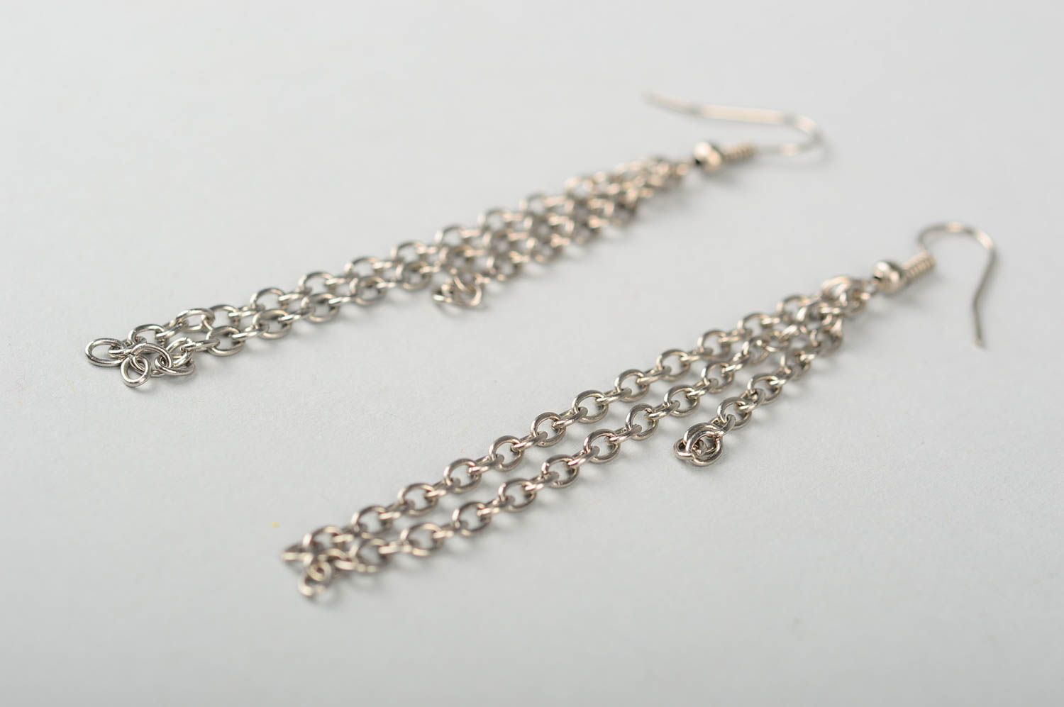 Womens handmade metal earrings long chain earrings fashion accessories photo 3