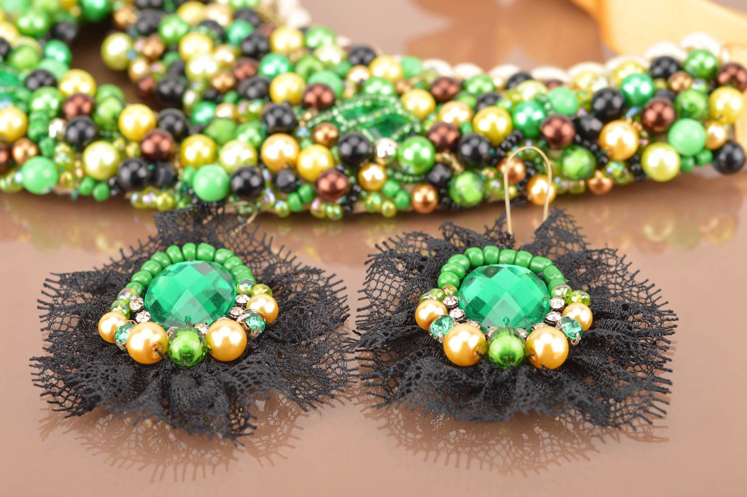 Damen Collier Ohrringe Frauen Designer Schmuck Halskette für Frauen modisch fein foto 3