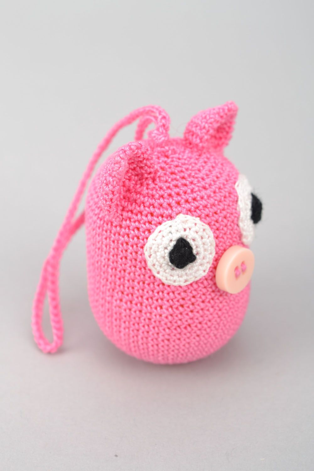 Homemade rattle toy Pig photo 1