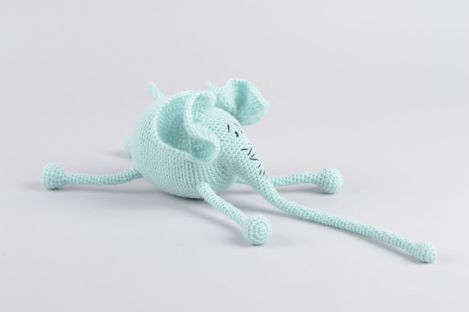 Häkel Kuscheltier handmade Kuschel Tier Elefant in Blau Designer Geschenk foto 1