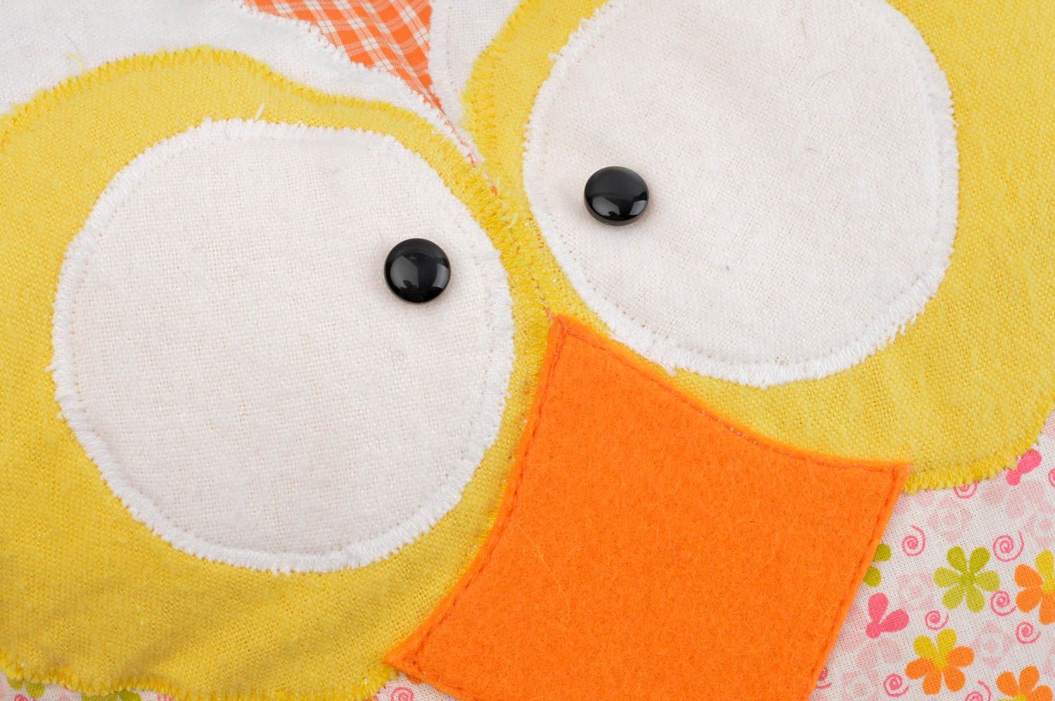 Designer Kissen handgemacht schönes Sofakissen Geschenk Idee Eule klein orange foto 5