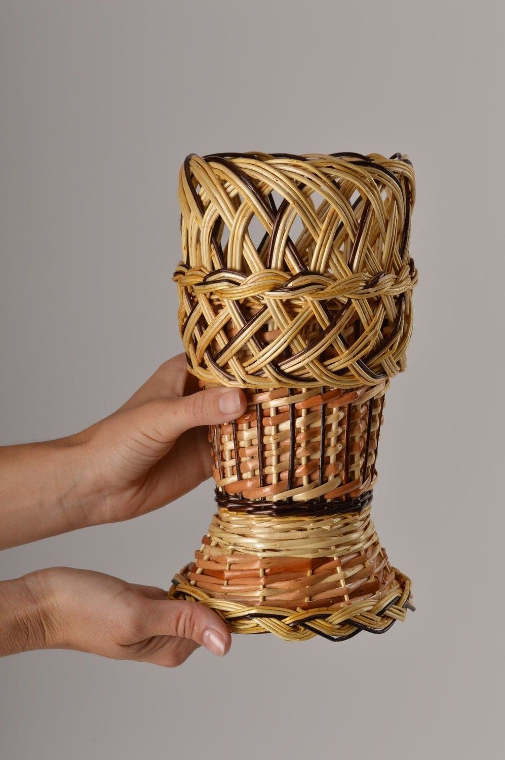 Florero hecho a mano trenzado decoración de hogar regalo original para mujer foto 5