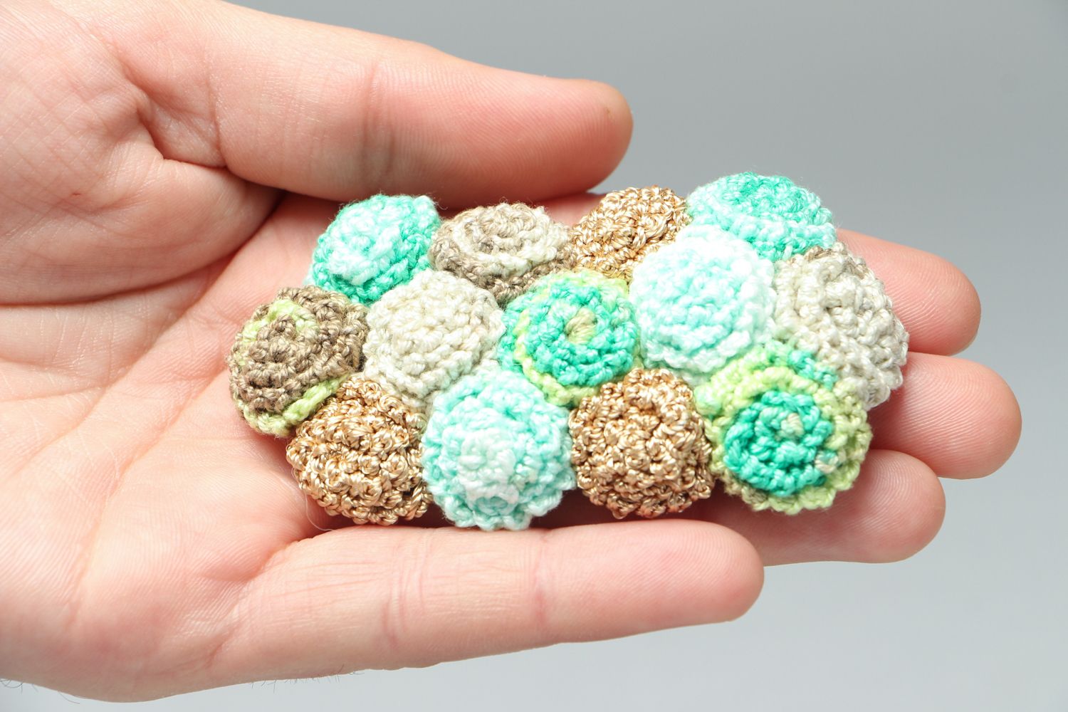 Handmade crochet brooch Sea Stones photo 4