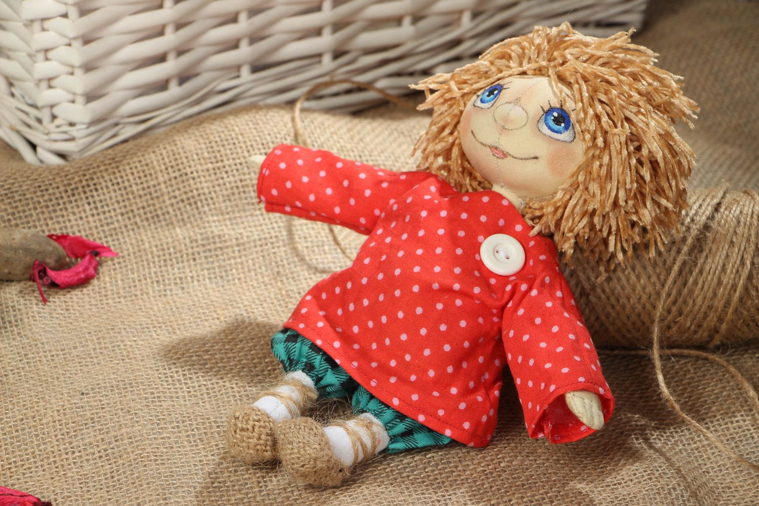 Авторская кукла ручной работы из ткани подарок ребенку  фото 5