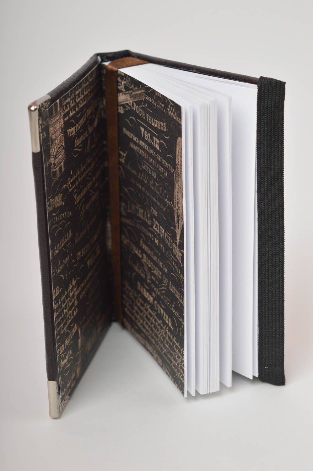 Libreta de notas artesanal negra cuaderno de notas elegante regalo original foto 4