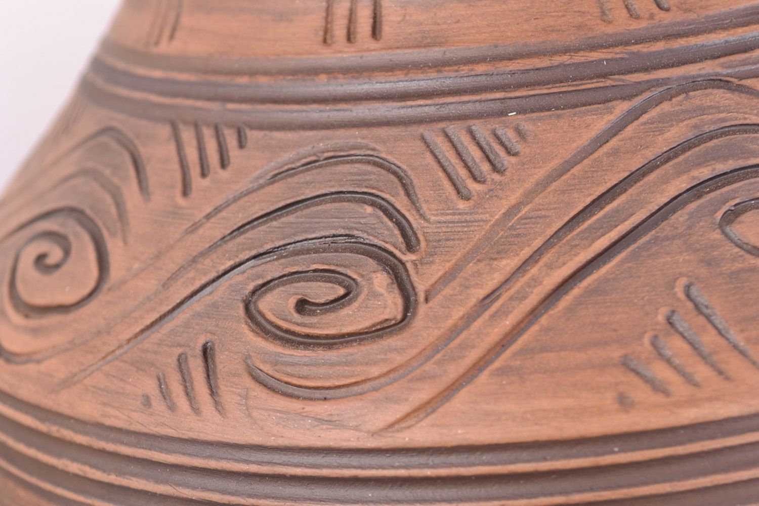 Handmade Keramik Krug aus Ton mit Muster in Braun schön ethnisch 2 Liter foto 5