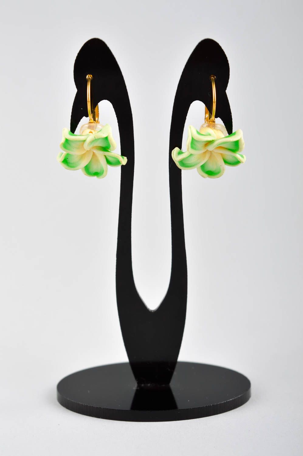 Polymer Schmuck handgemachte Ohrringe Blume eleganter Juwelier Modeschmuck foto 2