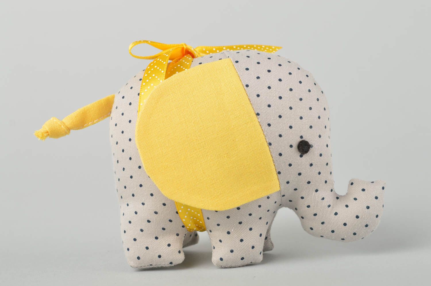 Peluche éléphant fait main Jouet enfant Cadeau original tissu coton design photo 2