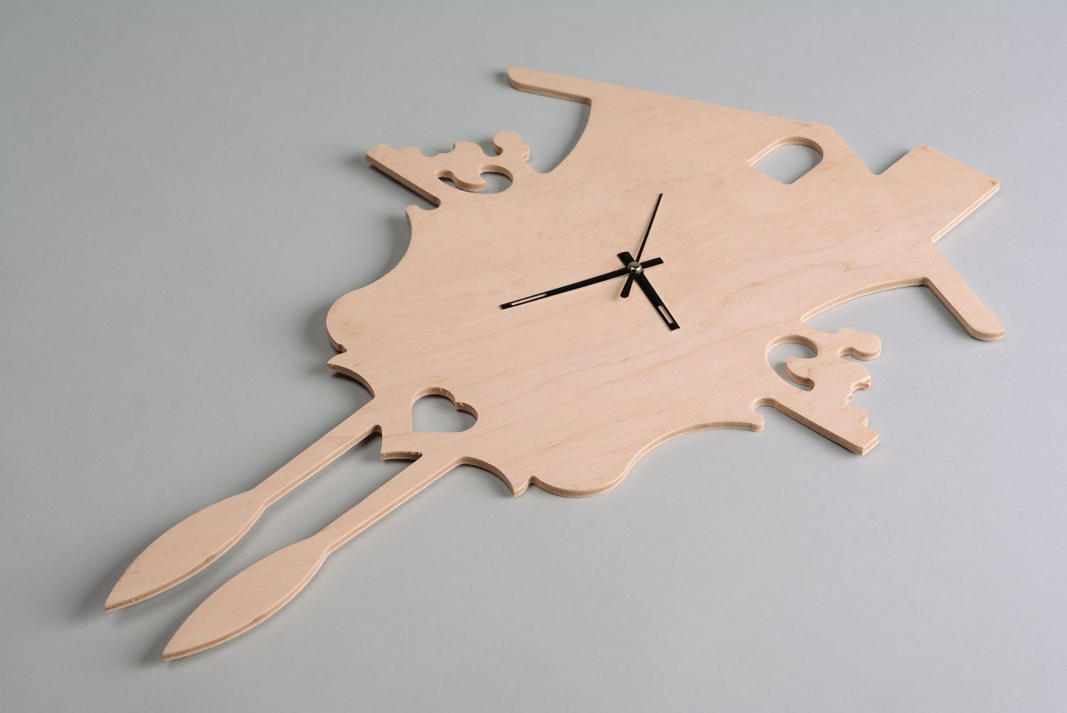 Horloge en bois brut à décorer fait main photo 1