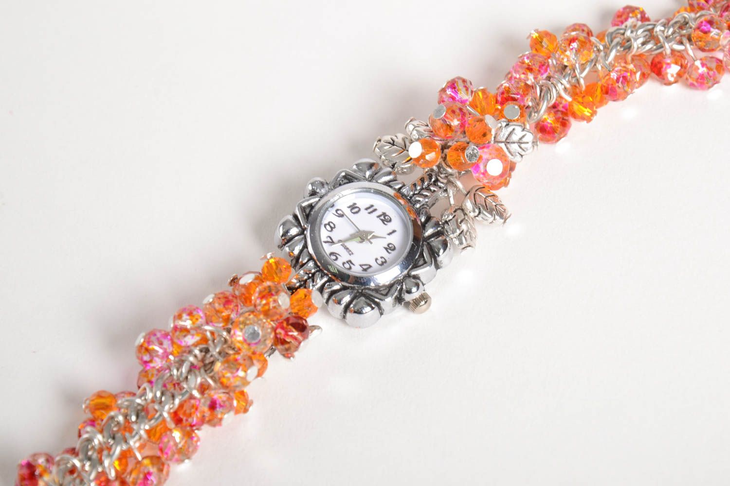 Красивый браслет хэнд мейд модный браслет из хрустальных бусин красивые часы фото 3