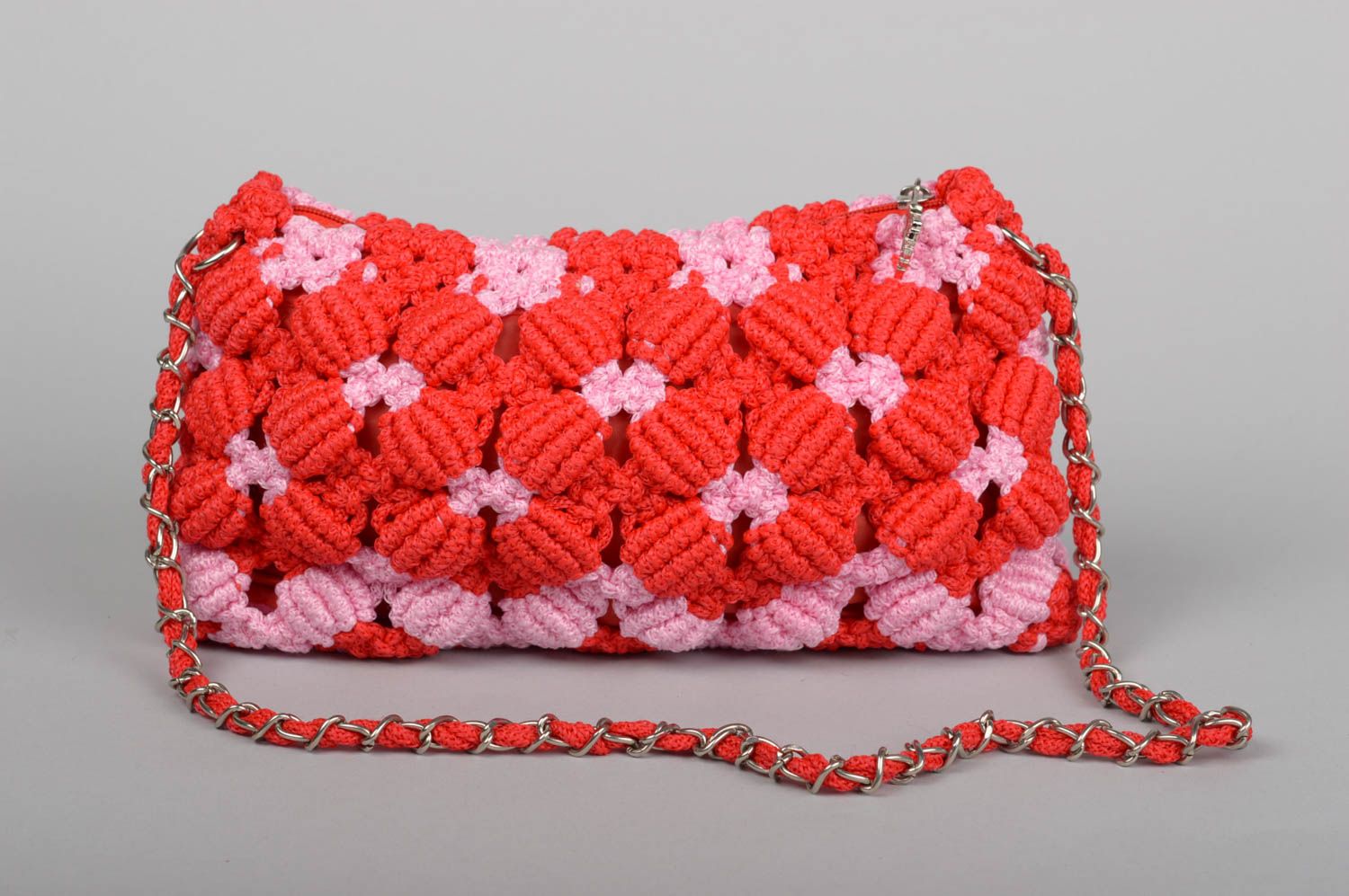 Bolso artesanal de cuerdas color rojo regalo para mujeres accesorio de moda foto 1