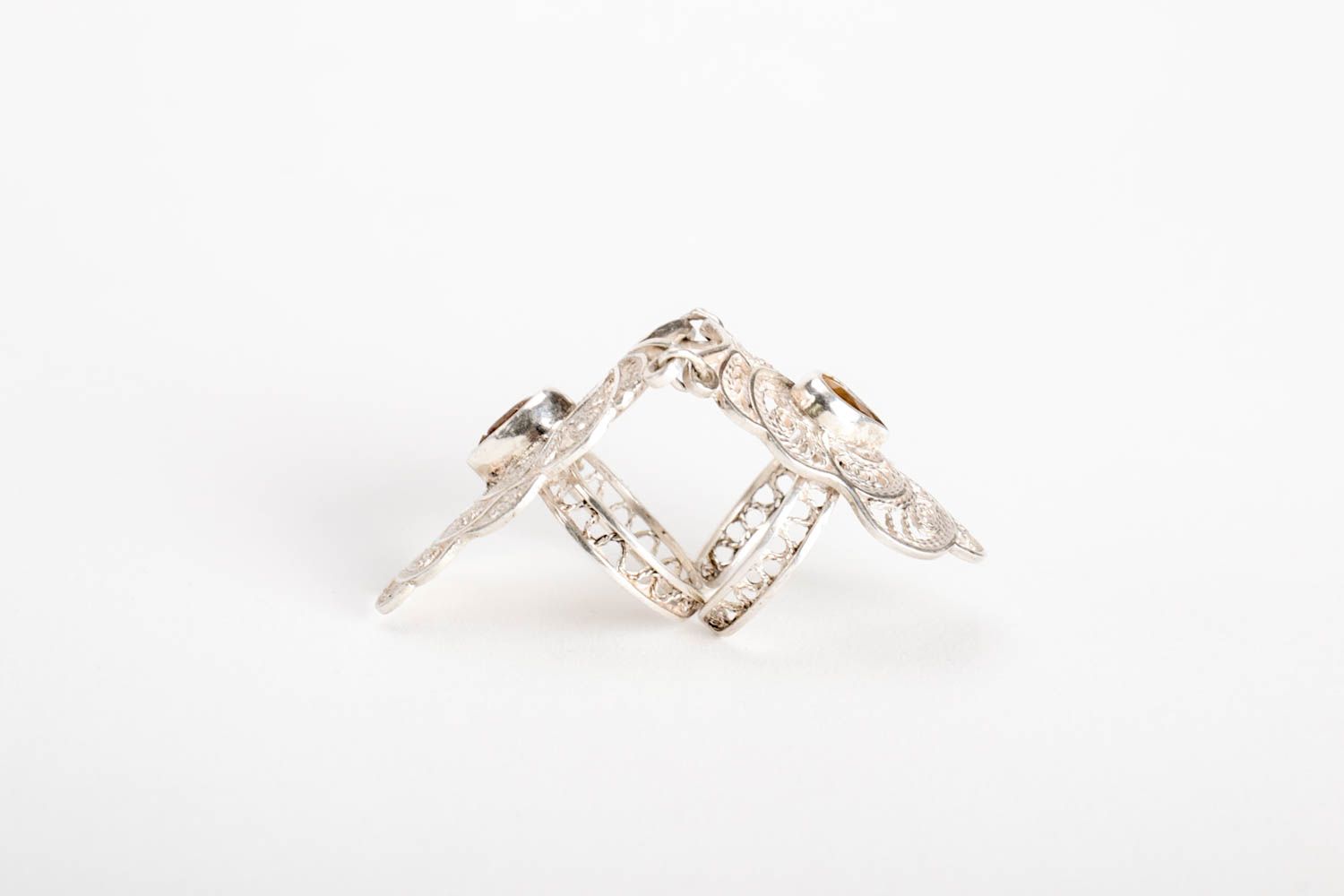 Кольцо из серебра украшение ручной работы женский перстень кольцо с камнями фото 5