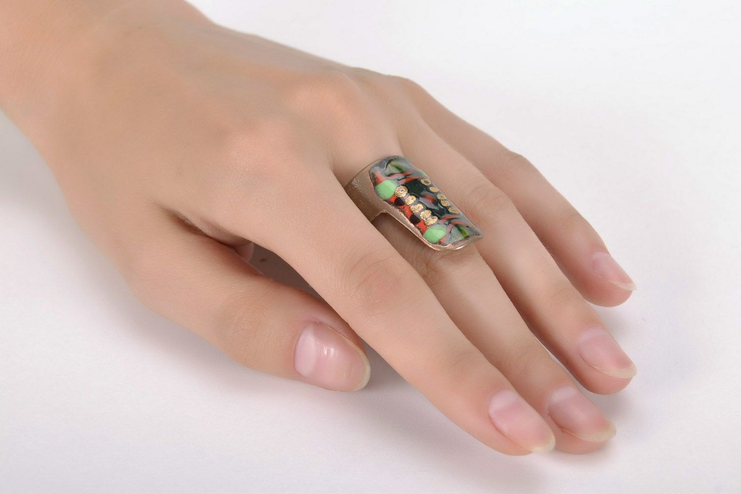 Copper ring in the ethnic style photo 5