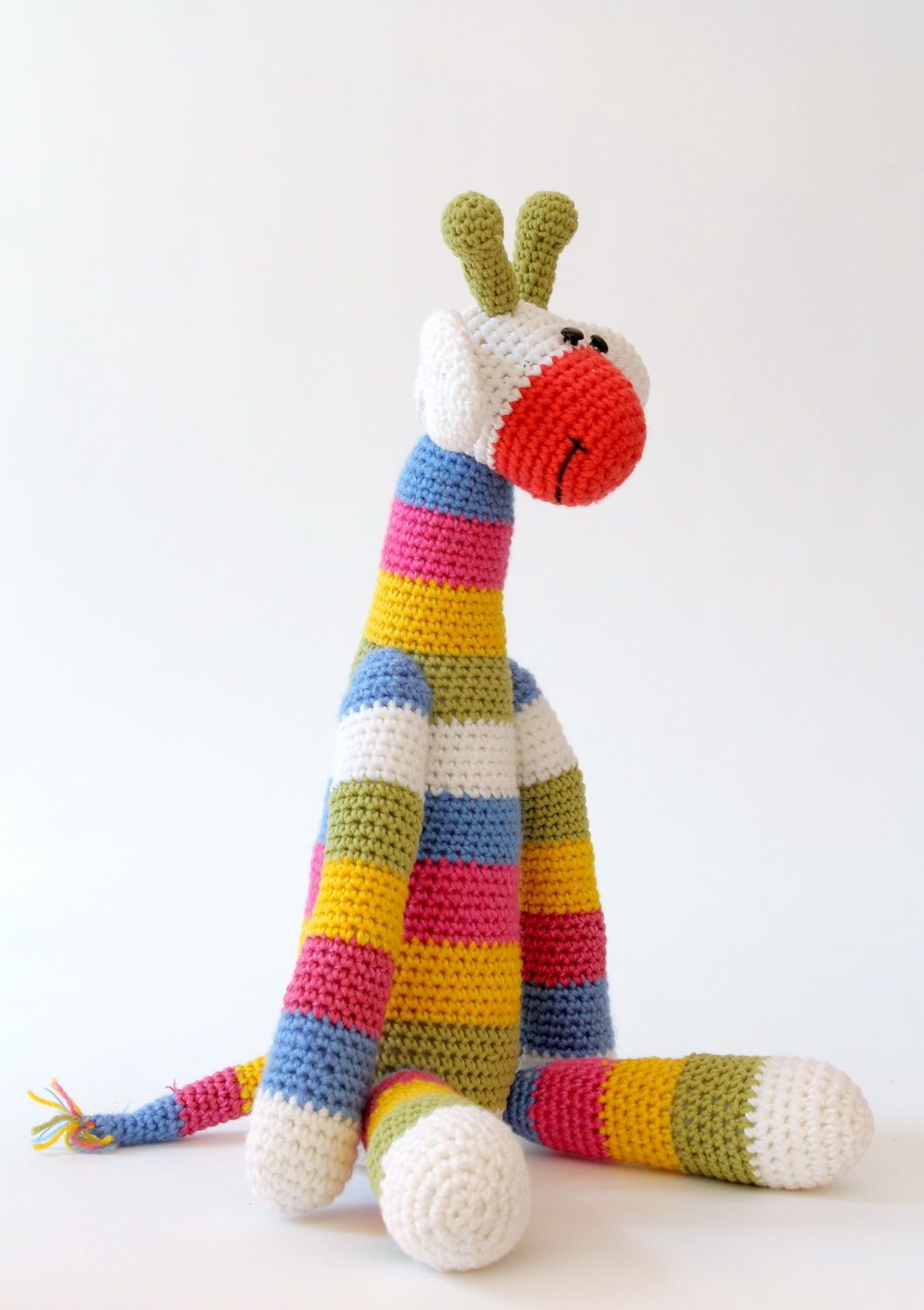 Giraffa a maglia fatta a mano pupazzo morbido da bambini giocattolo a uncinetto foto 3