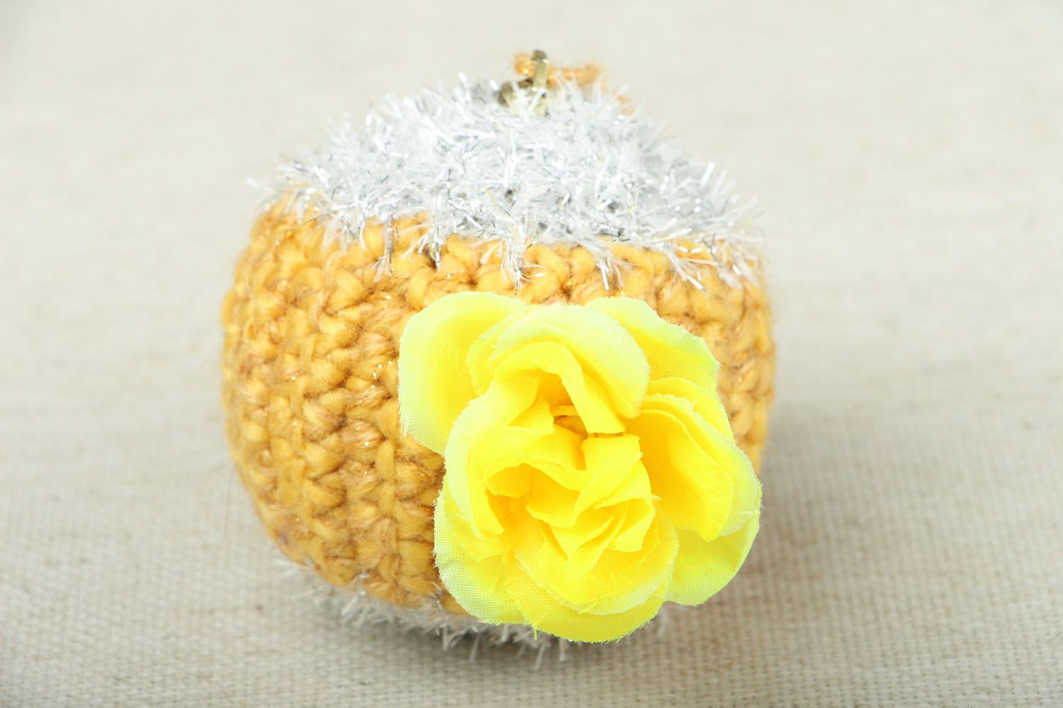 Crochet New Year toy Blossoming Cactus photo 1