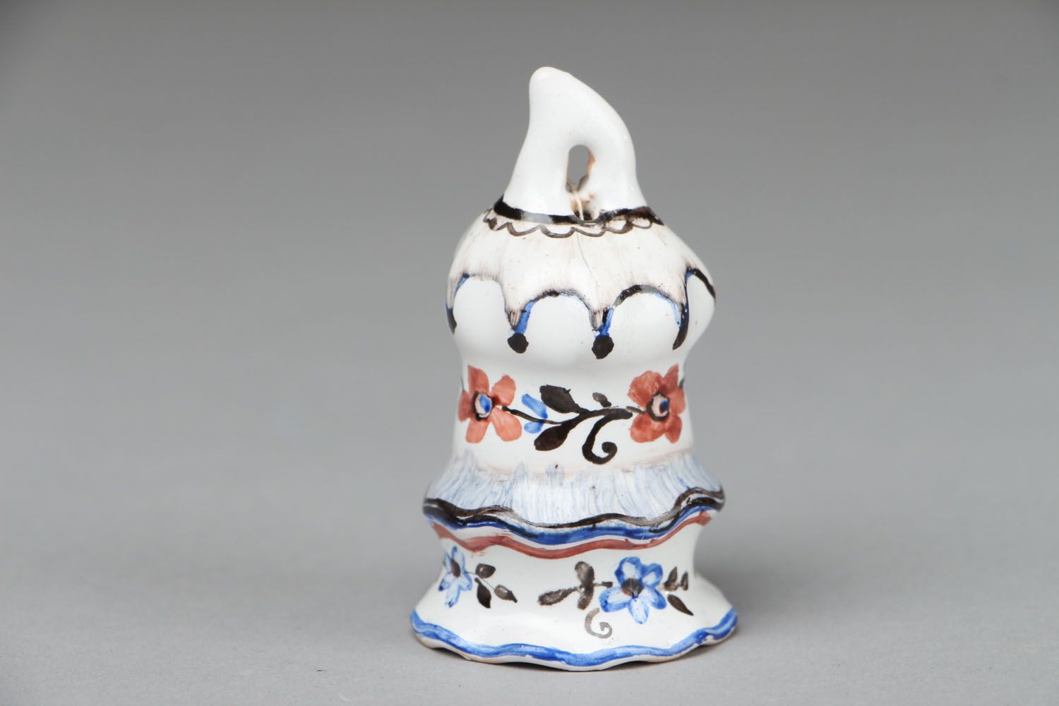 Ceramic hand painted bell photo 1
