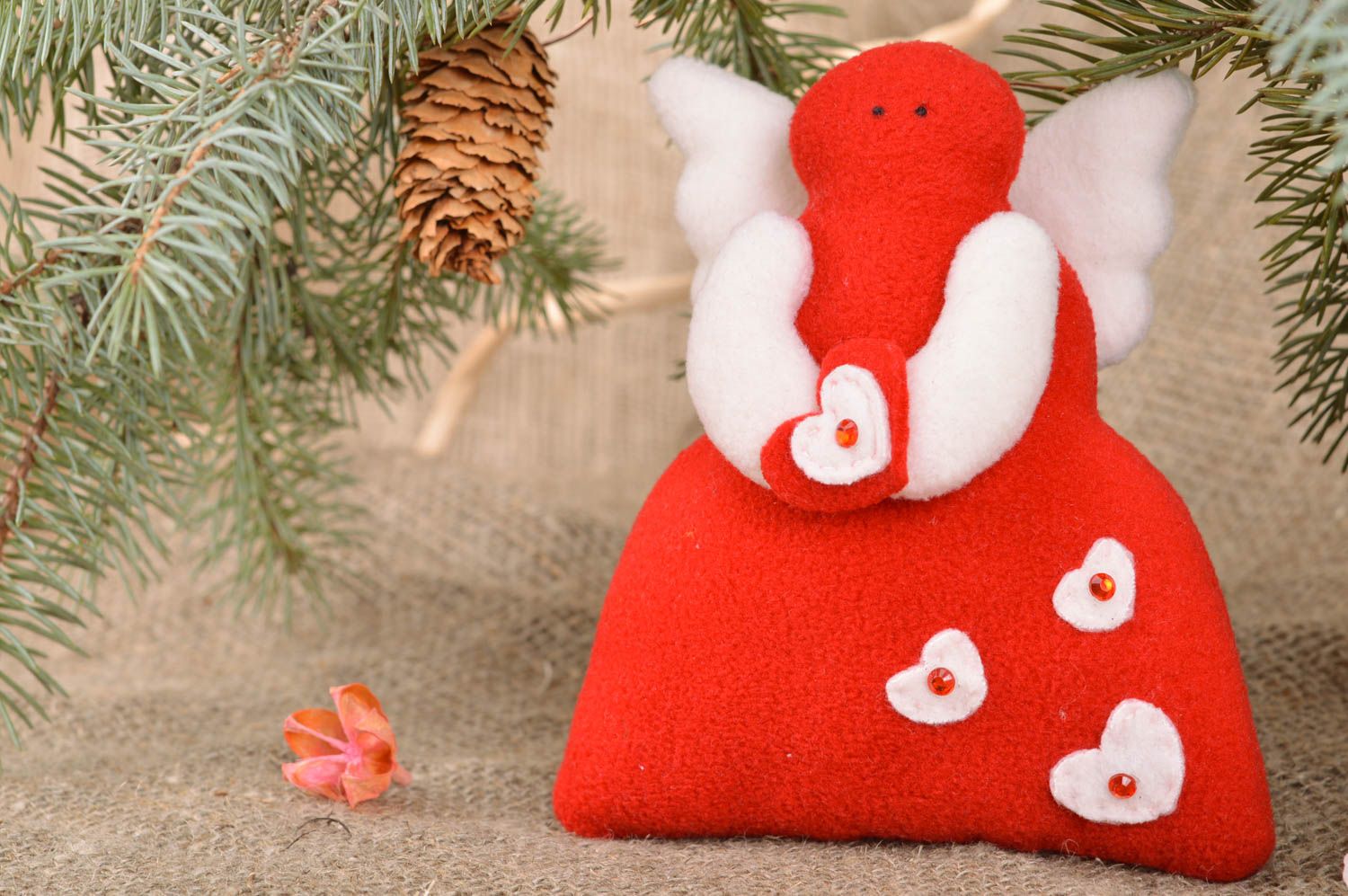 Handmade Deko Hänger Puppe Engel Deko Geschenk aus Stoff weich süß einzigartig  foto 1